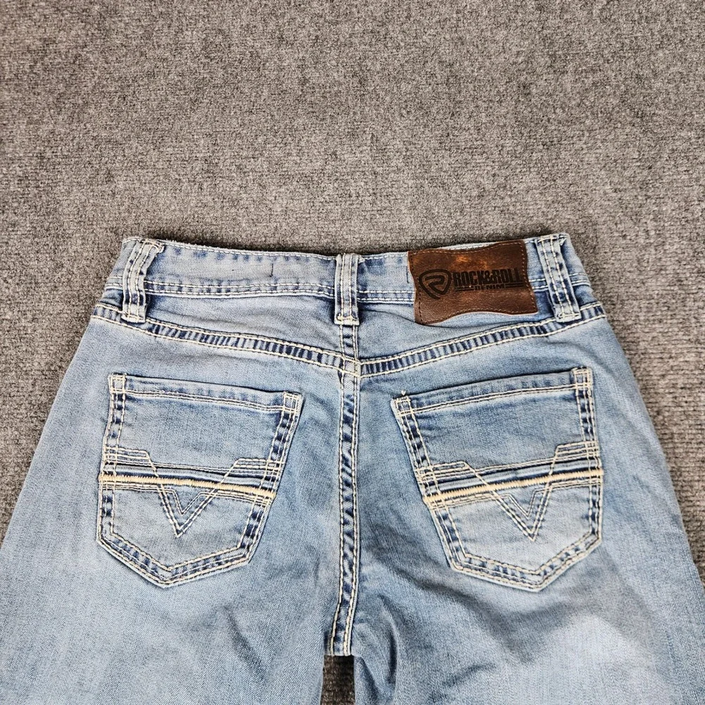 Rock & Roll Denim Double Barrel Straight Relaxed Leg Jeans Light Wash 29x32